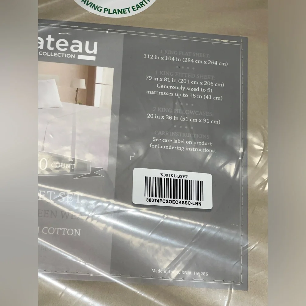 - CHATEAU HOME COLLECTION KING SIZE SHEET SET TAUPE COLOR 100% 4 PIECE SET…